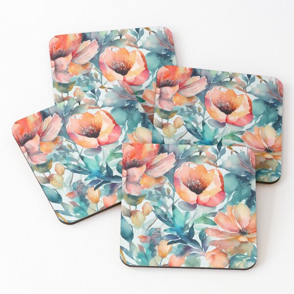 Item preview, colourful watercolour Flowers, digital art designed and sold by AthenaUK.