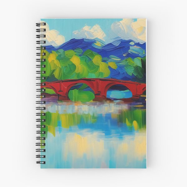 Item preview, Green Oasis: A Verdant Landscape with a Majestic Bridge over a River[van gogh like painting] designed and sold by 3ac-Arts.