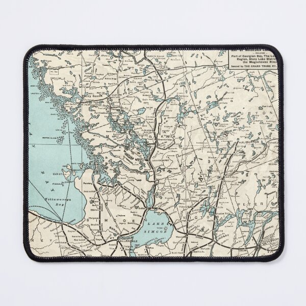 Item preview, Vintage Map - Muskoka, Huntsville, Haliburton, Simcoe, Parry Sound, Peterborough Regions designed and sold by Gin Neko.