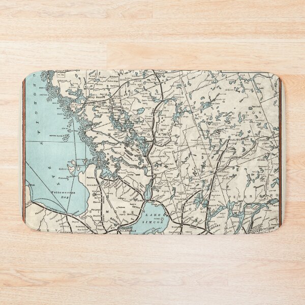 Item preview, Vintage Map - Muskoka, Huntsville, Haliburton, Simcoe, Parry Sound, Peterborough Regions designed and sold by Gin  Neko.