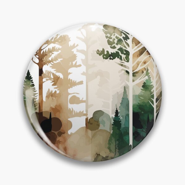 Item preview, A Forest in Delicate Earth Tones - Watercolor Trees and Leaves designed and sold by GVRDesign.