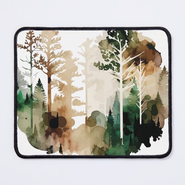 Item preview, A Forest in Delicate Earth Tones - Watercolor Trees and Leaves designed and sold by GVRDesign.