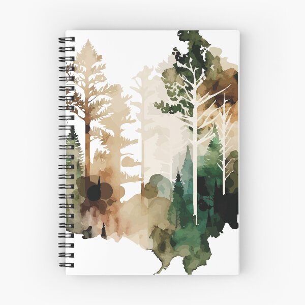 Item preview, A Forest in Delicate Earth Tones - Watercolor Trees and Leaves designed and sold by GVRDesign.
