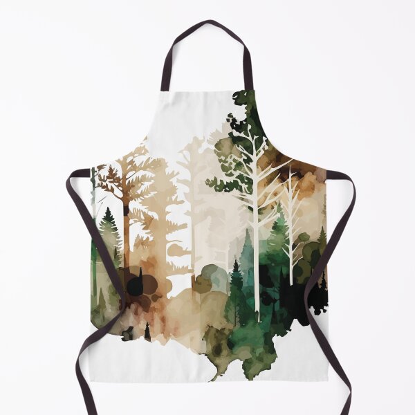 Item preview, A Forest in Delicate Earth Tones - Watercolor Trees and Leaves designed and sold by GVRDesign.