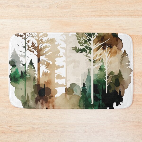 Item preview, A Forest in Delicate Earth Tones - Watercolor Trees and Leaves designed and sold by GVRDesign.