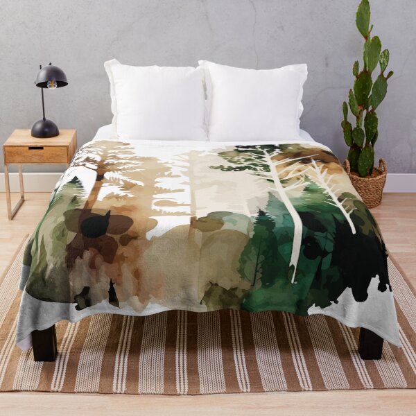 Item preview, A Forest in Delicate Earth Tones - Watercolor Trees and Leaves designed and sold by GVRDesign.