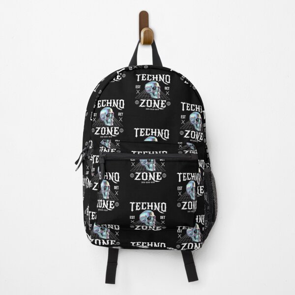 Item preview, TECHNO - Techno Zone Skull (White) designed and sold by Discothreadz.