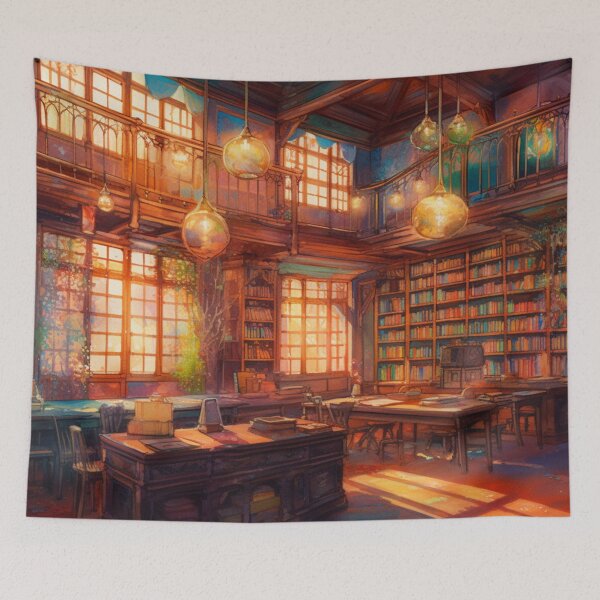 Item preview, Fantasy Dream Book Store - Book Lover Art - Library Art designed and sold by MimiBears Prints.