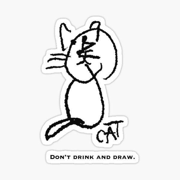 Item preview, Don't Drink and Draw-Cat designed and sold by Sheila Singhal.