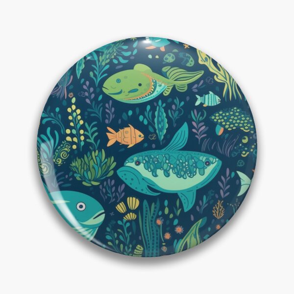 Item preview, Pattern Ocean Blue Fish Cartoon Style designed and sold by Arncil.