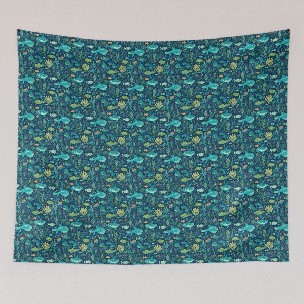 Item preview, Pattern Ocean Blue Fish Cartoon Style designed and sold by Arncil.