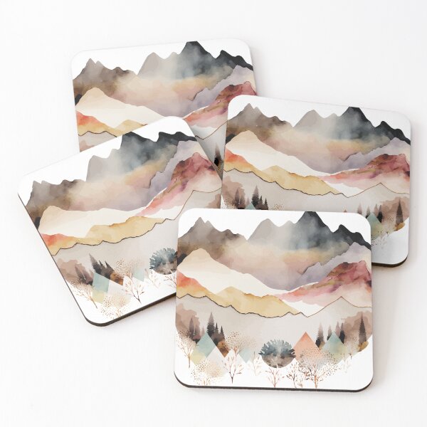 Item preview, A Mountain Range Watercolor in Muted Tones - Boho Chic Patterns designed and sold by GVRDesign.