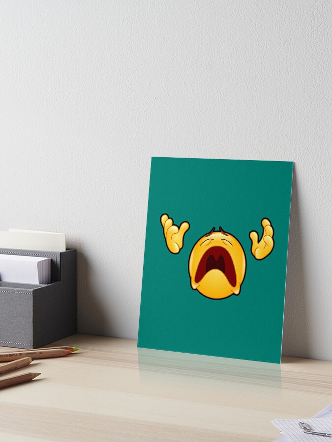 Thinking Face Emoji Funny Meme | Art Board Print