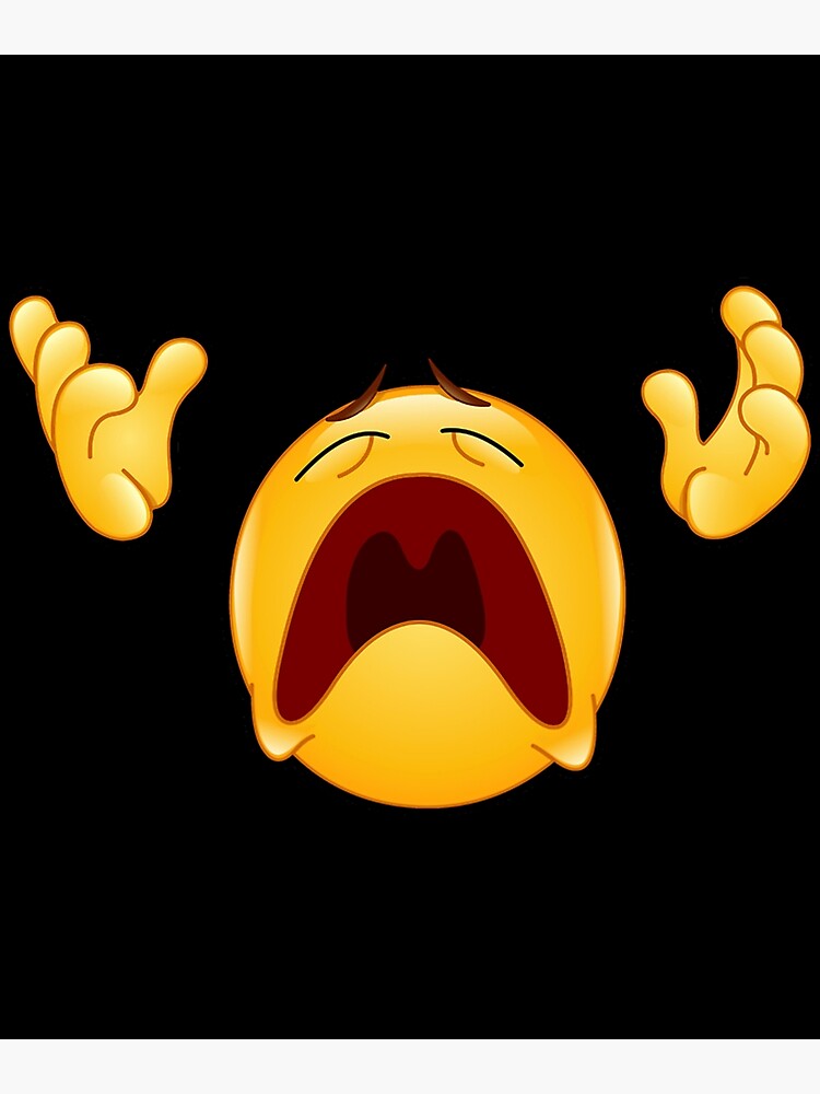 Emoji Disappearing Funny Meme Sad Screaming Angry Face | Greeting Card