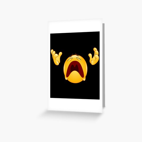 Emoji Disappearing Funny Meme Sad Screaming Angry Face | Greeting Card