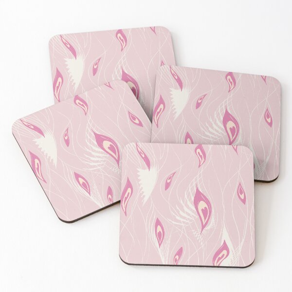 Item preview, Peacock Abstract in pastel pink cream designed and sold by Jean-Pham.