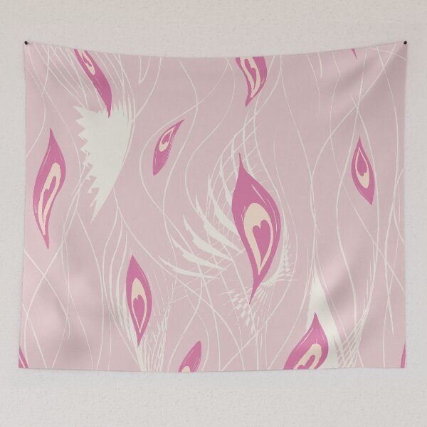 Item preview, Peacock Abstract in pastel pink cream designed and sold by Jean-Pham.