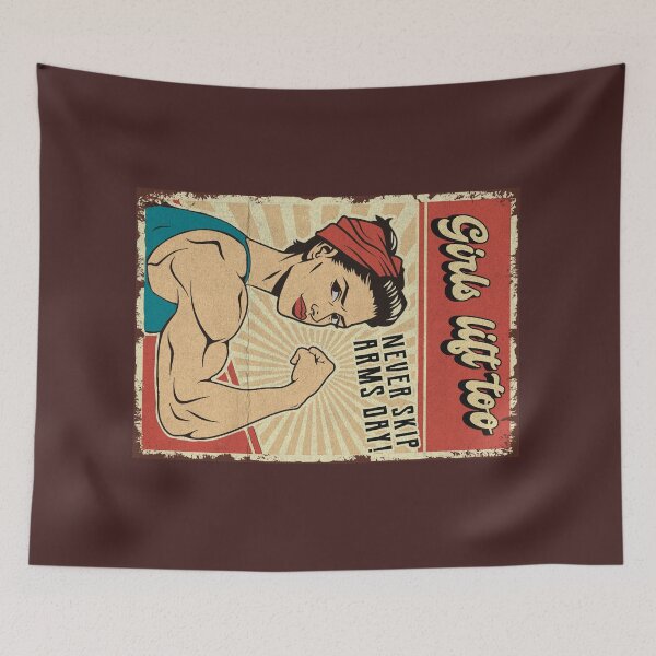 Item preview, Girls lift too! - woman at the gym with funny gym quote designed and sold by sashashuba.