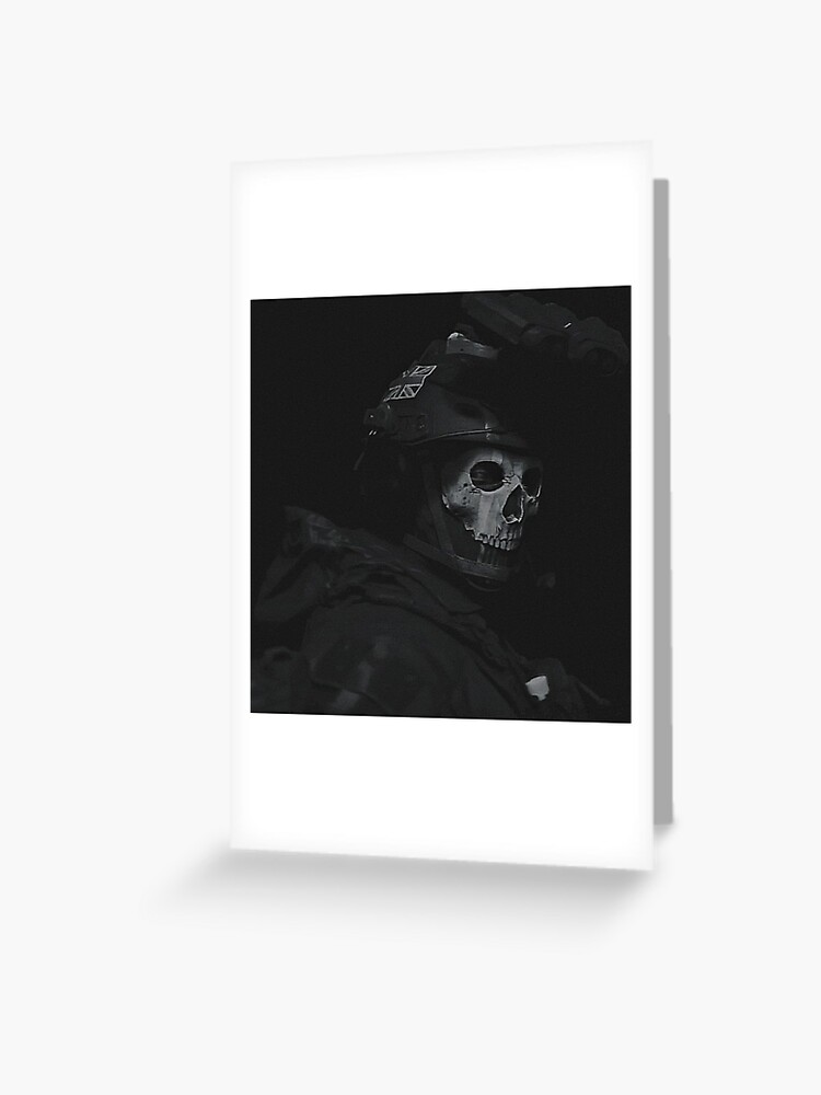 Simon Ghost Riley Black Mask MW2 | Greeting Card