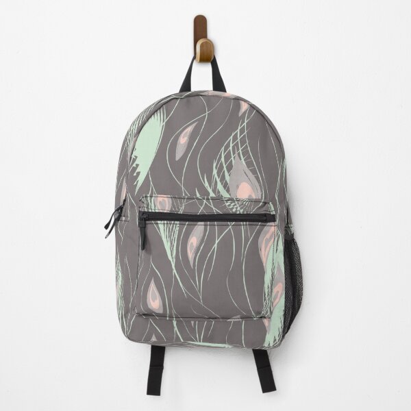 Item preview, Peacock Abstract in Taupe mint pink designed and sold by Jean-Pham.