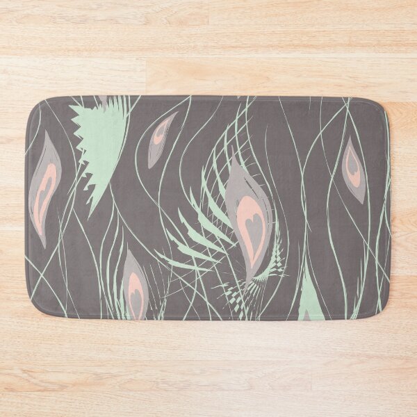 Item preview, Peacock Abstract in Taupe mint pink designed and sold by Jean-Pham.
