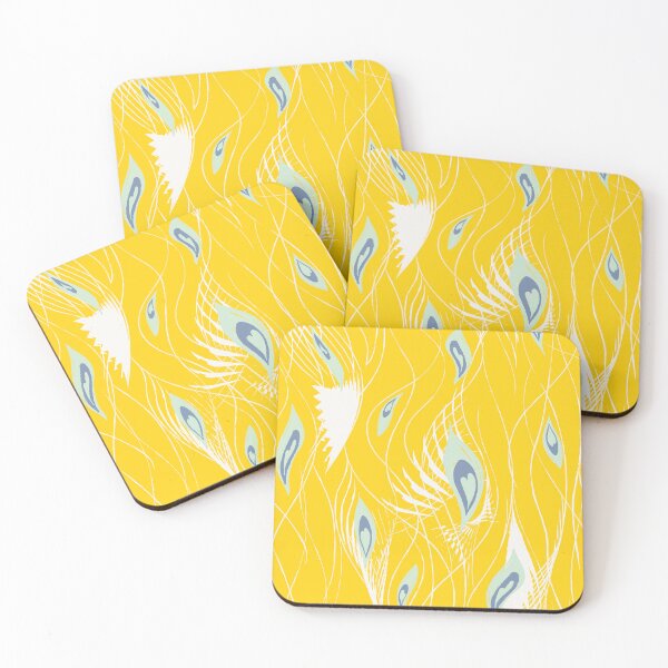 Item preview, Abstract Peacock in Yellow Mint Cream designed and sold by Jean-Pham.