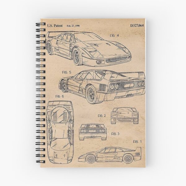 Item preview, Vintage Ferrari F40  patent sketch designed and sold by antoniohermanz.