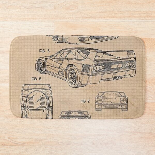 Item preview, Vintage Ferrari F40 patent sketch designed and sold by antoniohermanz.