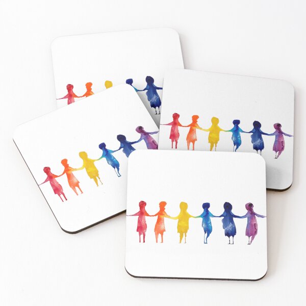 Item preview, Dancing rainbow Ladies holding hands designed and sold by Deb Webb.