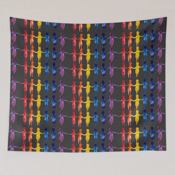 Item preview, Dancing rainbow Ladies holding hands designed and sold by Deb Webb.