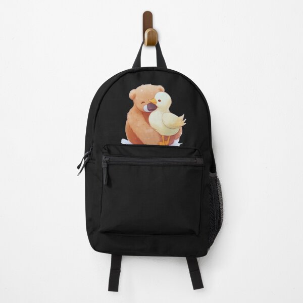 Item preview, cute drawing of a bear hugging a duck, designed and sold by dygo1986.