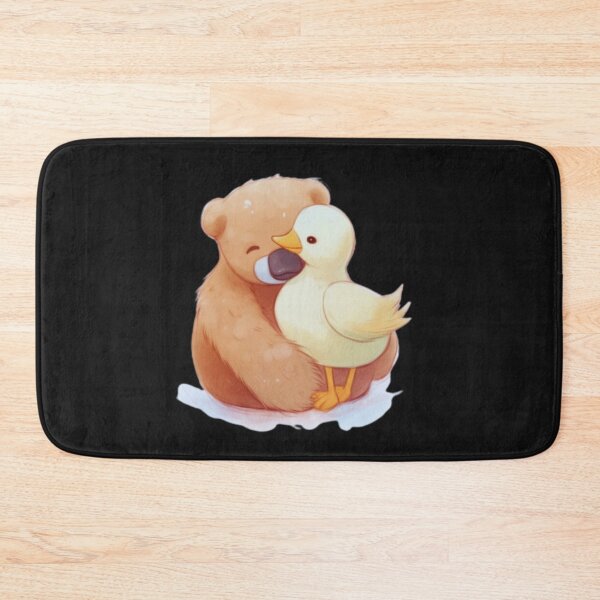 Item preview, cute drawing of a bear hugging a duck, designed and sold by dygo1986.