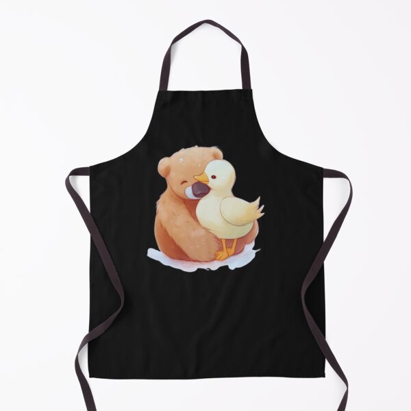Item preview, cute drawing of a bear hugging a duck, designed and sold by dygo1986.
