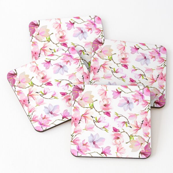 Item preview, Pink Magnolia Flowers Pattern designed and sold by Moni-Makes-Art.