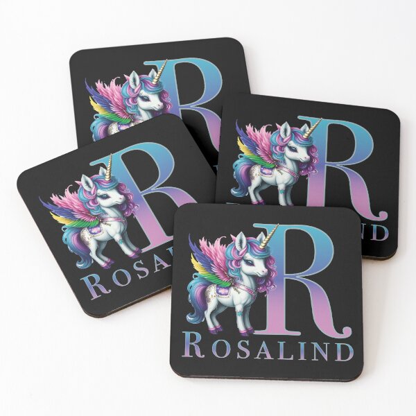 Item preview, Rosalind name with a cute unicorn designed and sold by Lubellebubble20.