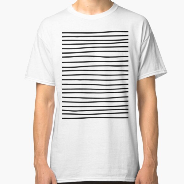 Modern simple trendy black white striped pattern Classic T-Shirt