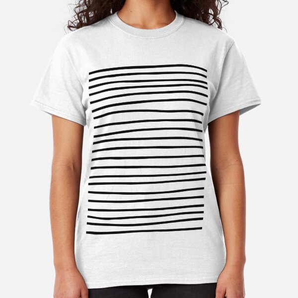 Modern simple trendy black white striped pattern Classic T-Shirt