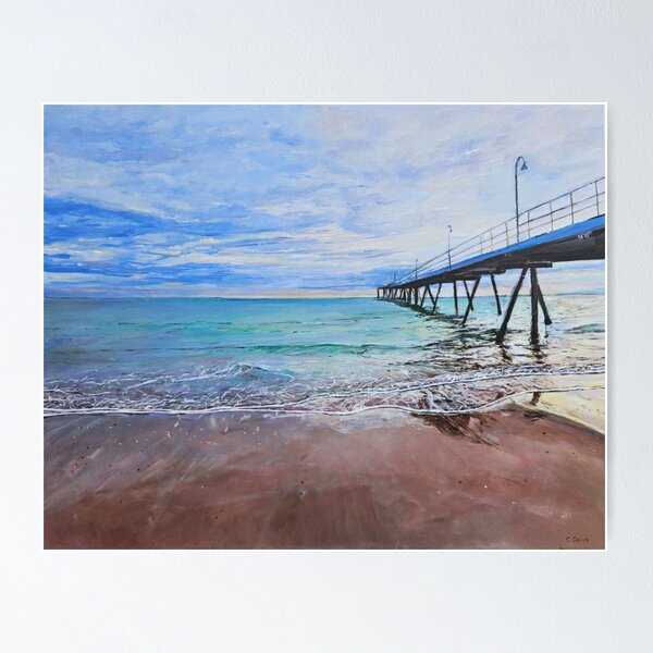 Item preview, Glenelg Jetty at sunset designed and sold by ChristineDavisArt.