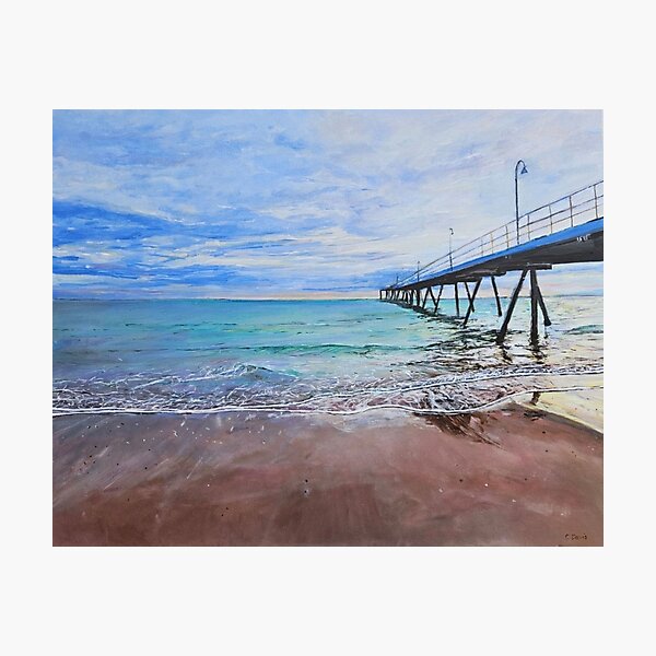 Item preview, Glenelg Jetty at sunset designed and sold by ChristineDavisArt.