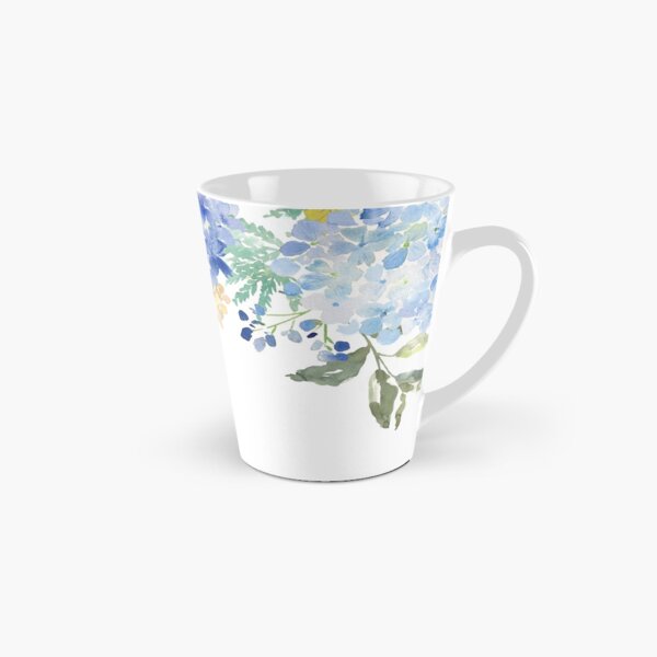 Blue Lilac Watercolor Hydrangea Tall Mug