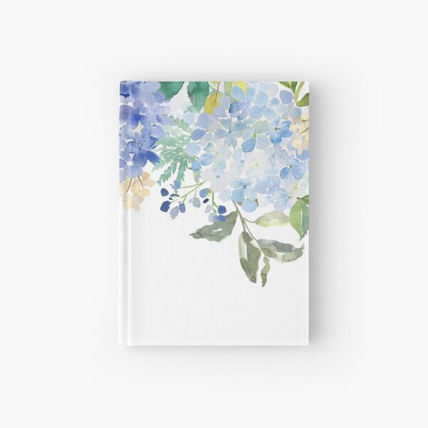 Blue Lilac Watercolor Hydrangea Hardcover Journal