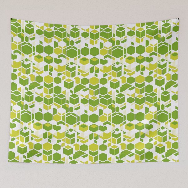 Item preview, Green Geometric Cubes Design designed and sold by Digi Artworks Store.