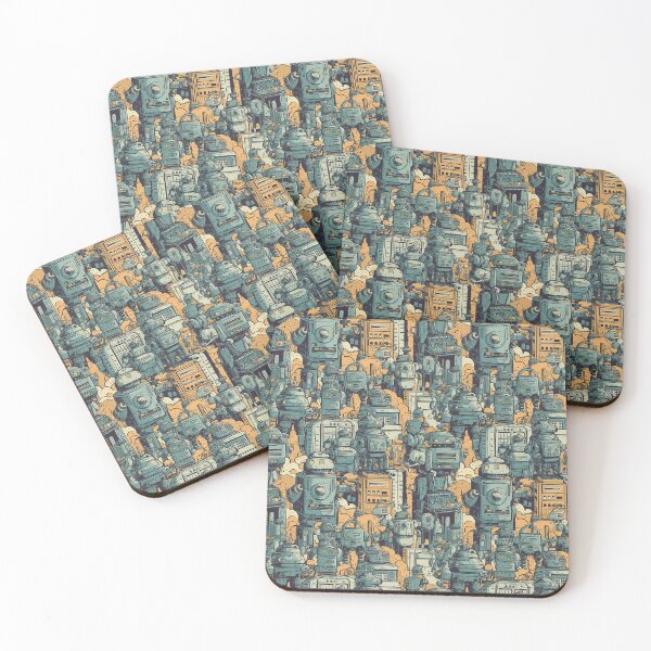 Item preview, Pattern City of Robots Cartoon Style designed and sold by Arncil.