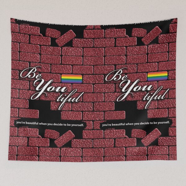 Item preview, Be You Tiful Pride Flag Brick in the Wall designed and sold by TheirChoice.