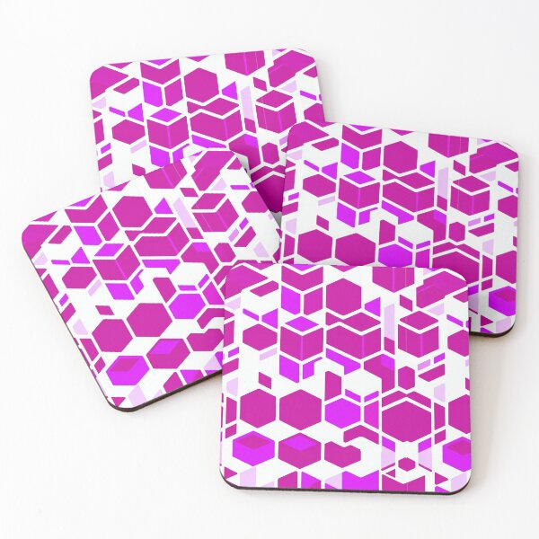 Item preview, Cool Hot Pink Cubes Squares Patterns designed and sold by Digi Artworks Store.