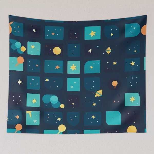 Aperçu de l'œuvre Vibrant multidimensional vista - Abstract Universe Seamless Pattern créée et vendue par nelloryn.