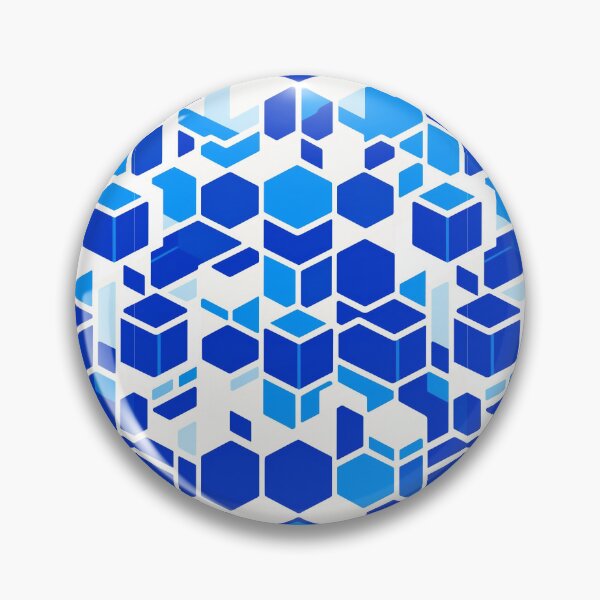 Item preview, Blue Geometric Cubes Pattern designed and sold by Digi Artworks Store.