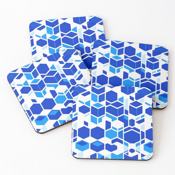 Item preview, Blue Geometric Cubes Pattern designed and sold by Digi Artworks Store.