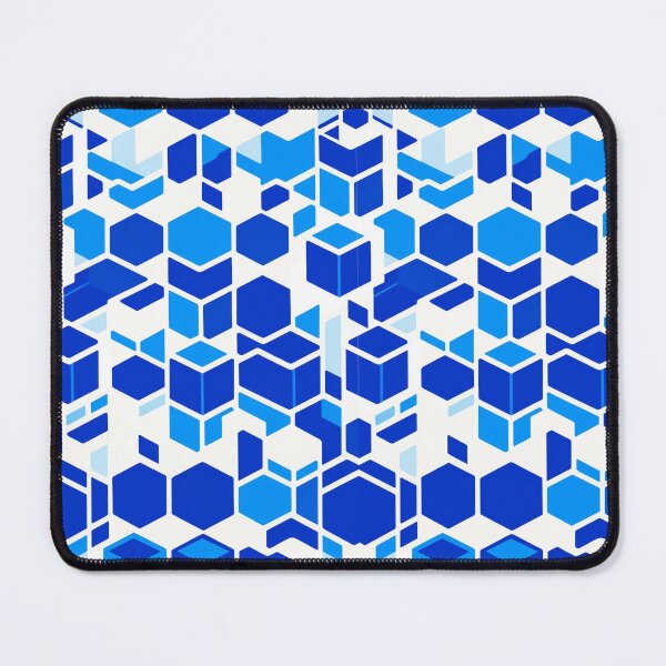 Item preview, Blue Geometric Cubes Pattern designed and sold by Digi Artworks Store.