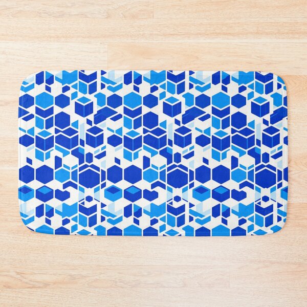 Item preview, Blue Geometric Cubes Pattern designed and sold by Digi Artworks Store.